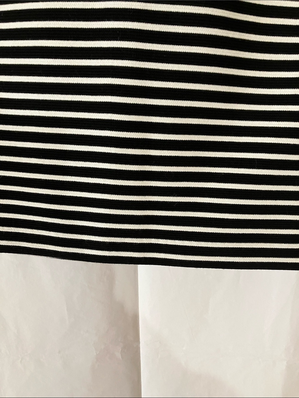 Loft Women’s Black & White Striped XS NWT Midi Pencil Pull on Skirt - Picture 3 of 8